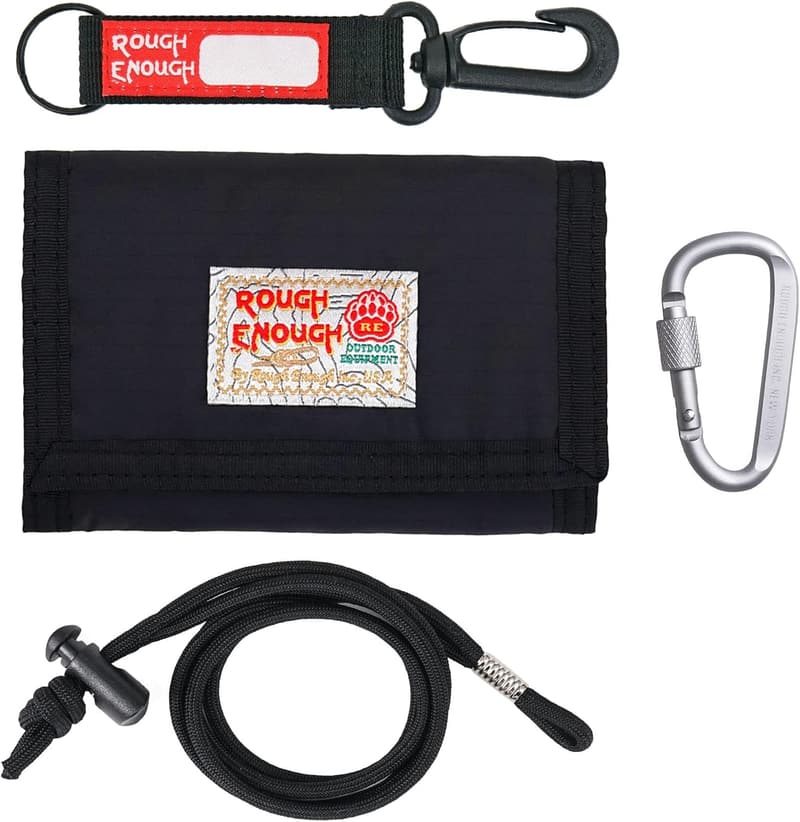 Boys' Soft Nylon Wallet with Zipper Coin Pocket & Lanyard