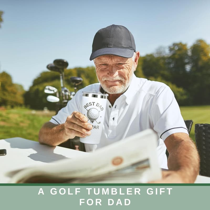 Father's Day Golf Gift - 20 Oz Stainless Steel Tumbler