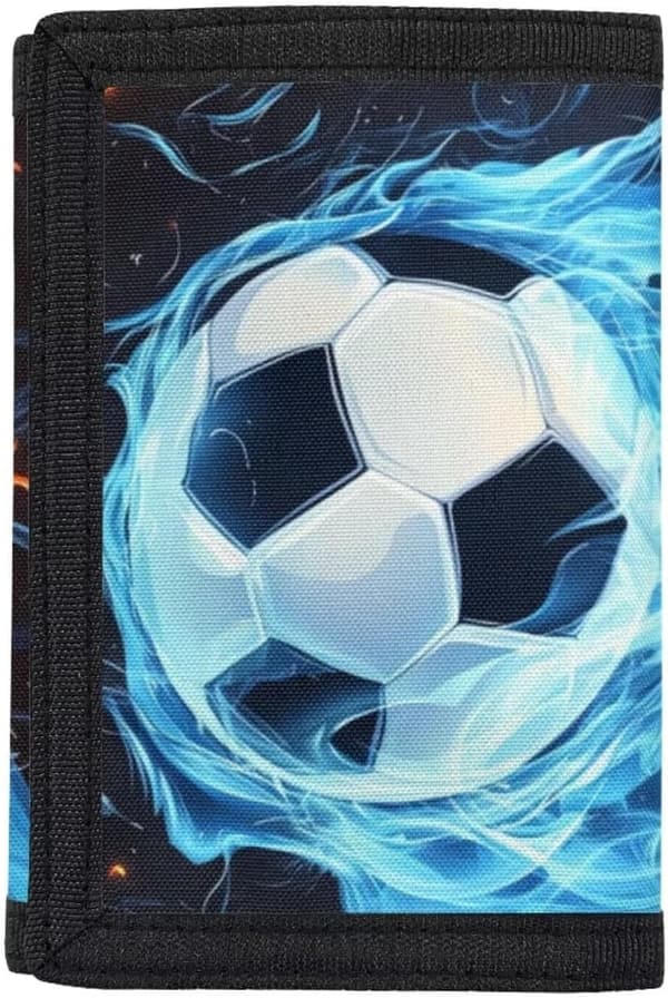 Boys' Trifold Soccer Wallet with Coin Pocket and ID Window