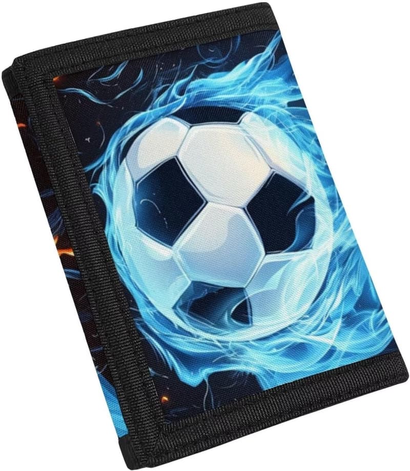 Boys' Trifold Soccer Wallet with Coin Pocket and ID Window