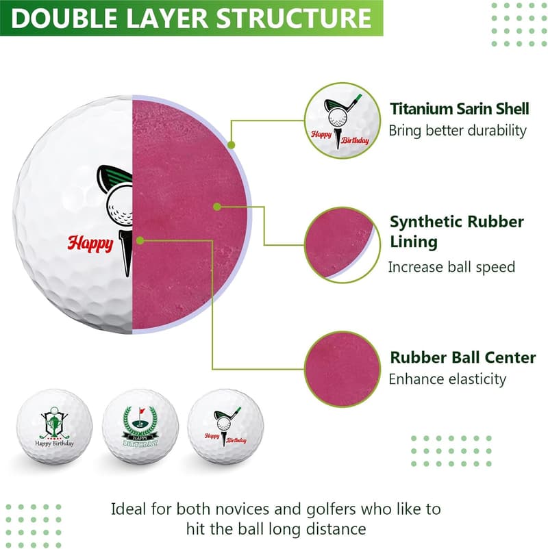 Funny Novelty Golf Ball Set for Men, Dad's Birthday Gift
