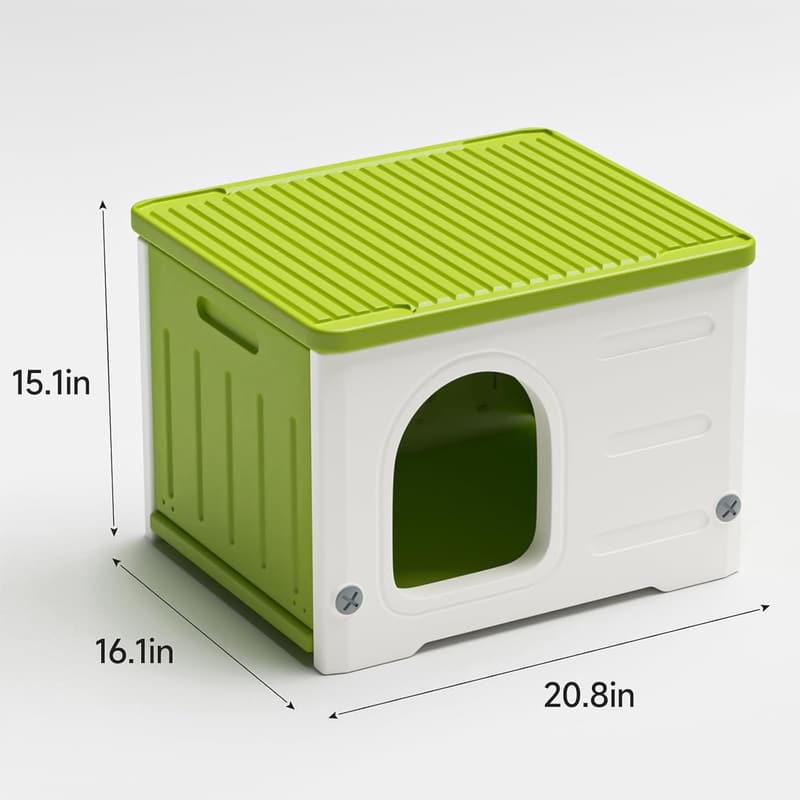 Weatherproof Stackable Cat House with Scratching Board & Cushion