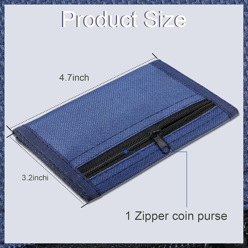 Teens' Canvas Trifold Wallet Set with Zipper Pocket - Gift for Birthdays & Christmas