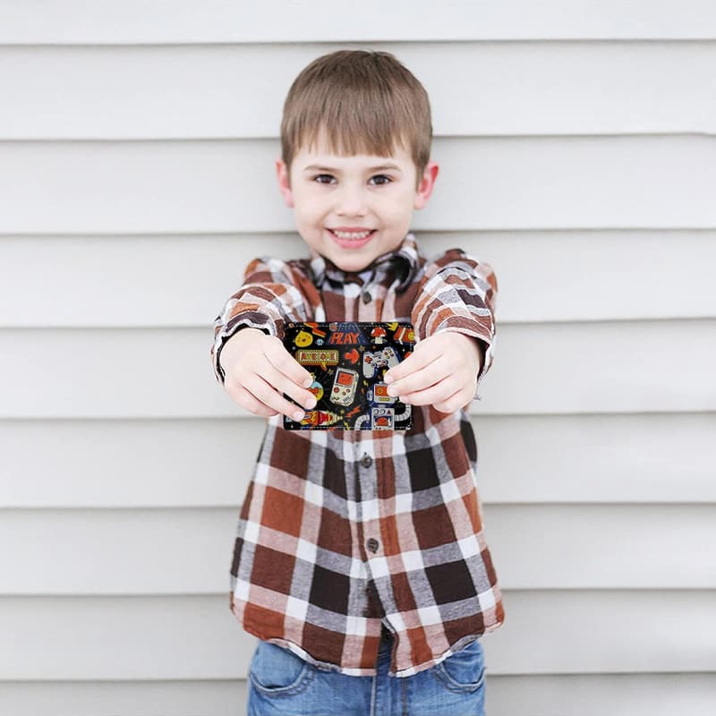 Cool Leather Wallet for Teen Boys - Video Game Design, RFID Blocking