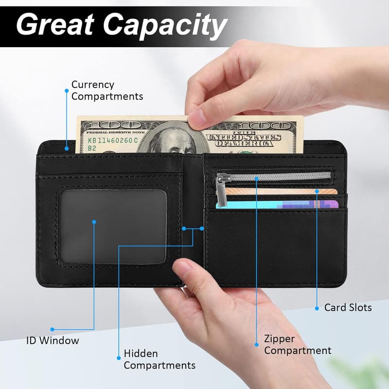 Cool Game Design RFID Blocking Bifold Wallet for Teen Boys