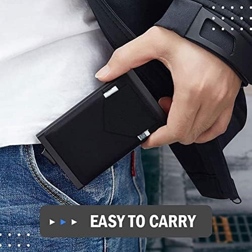 Ultra-Slim RFID Wallet for Men - Minimalist Card Holder, Black