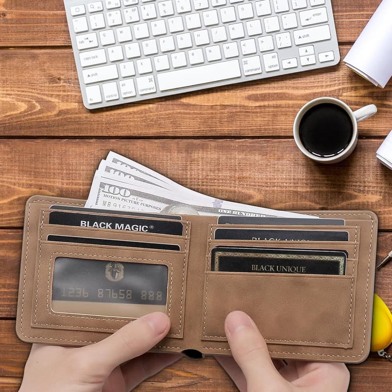 Personalized Leather Wallet Gift for Grandson's Birthday