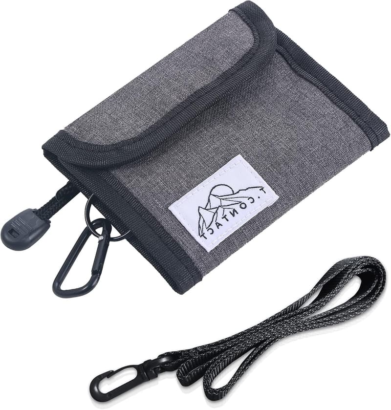 Travel Wallet with RFID Blocking & Zipper Purse - Gray