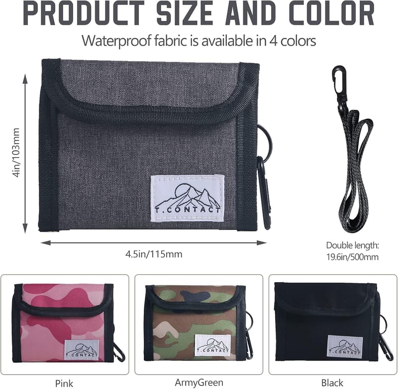 Travel Wallet with RFID Blocking & Zipper Purse - Gray