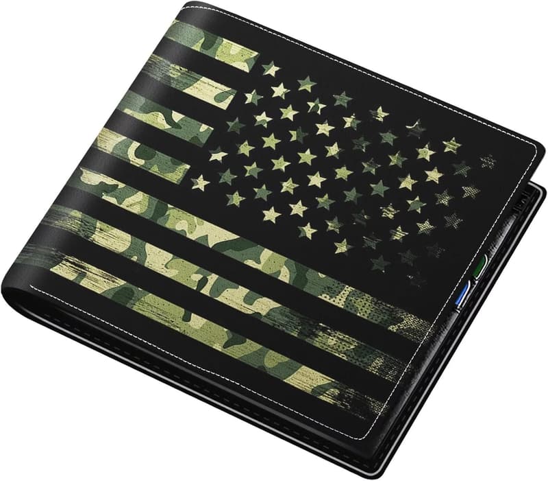Cool RFID Blocking Leather Wallet for Teen Boys - Black Zipper Design