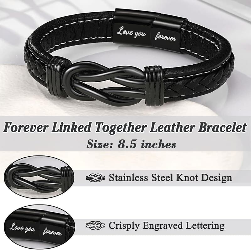 Boys' Leather Bracelet - Perfect Gift for Father's Day