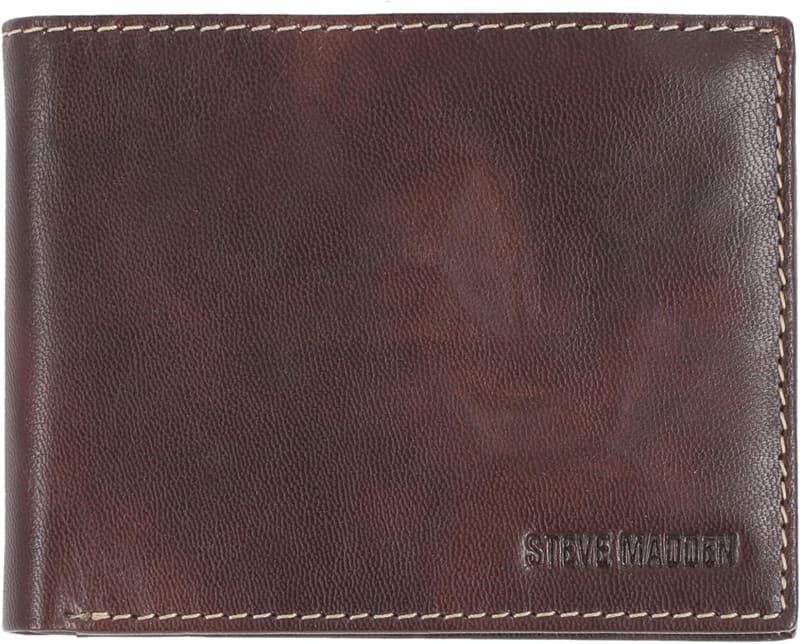 Slim Leather Wallet for Men with Extra Capacity Flip Pockets