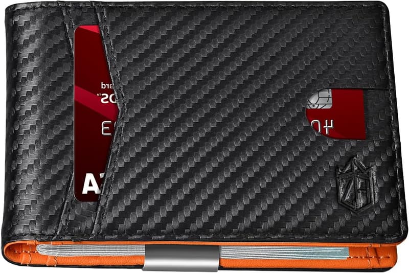 Minimalist RFID Leather Wallet for Men with Money Clip