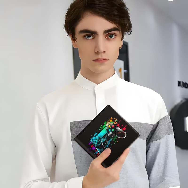 Gaming Lover Leather Wallet for Boys with RFID Blocking and Coin Pocket