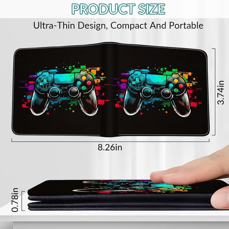 Gaming Lover Leather Wallet for Boys with RFID Blocking and Coin Pocket
