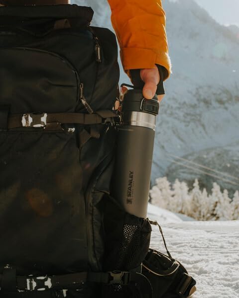 Insulated 36 oz Water Bottle with Push Button Lid - Charcoal