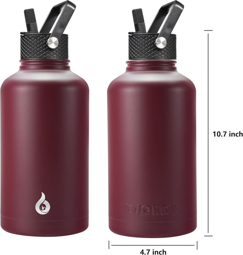 Insulated 64oz Stainless Steel Water Bottle with Straw Lid