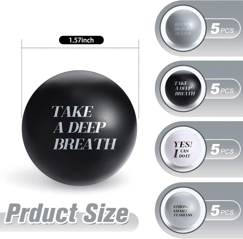 Motivational Stress Balls - 20-Piece Bulk Foam Set for Adults & Kids