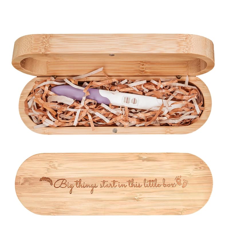 Baby Announcement Keepsake Box - Bamboo Gift for Husband