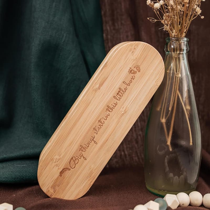Baby Announcement Keepsake Box - Bamboo Gift for Husband