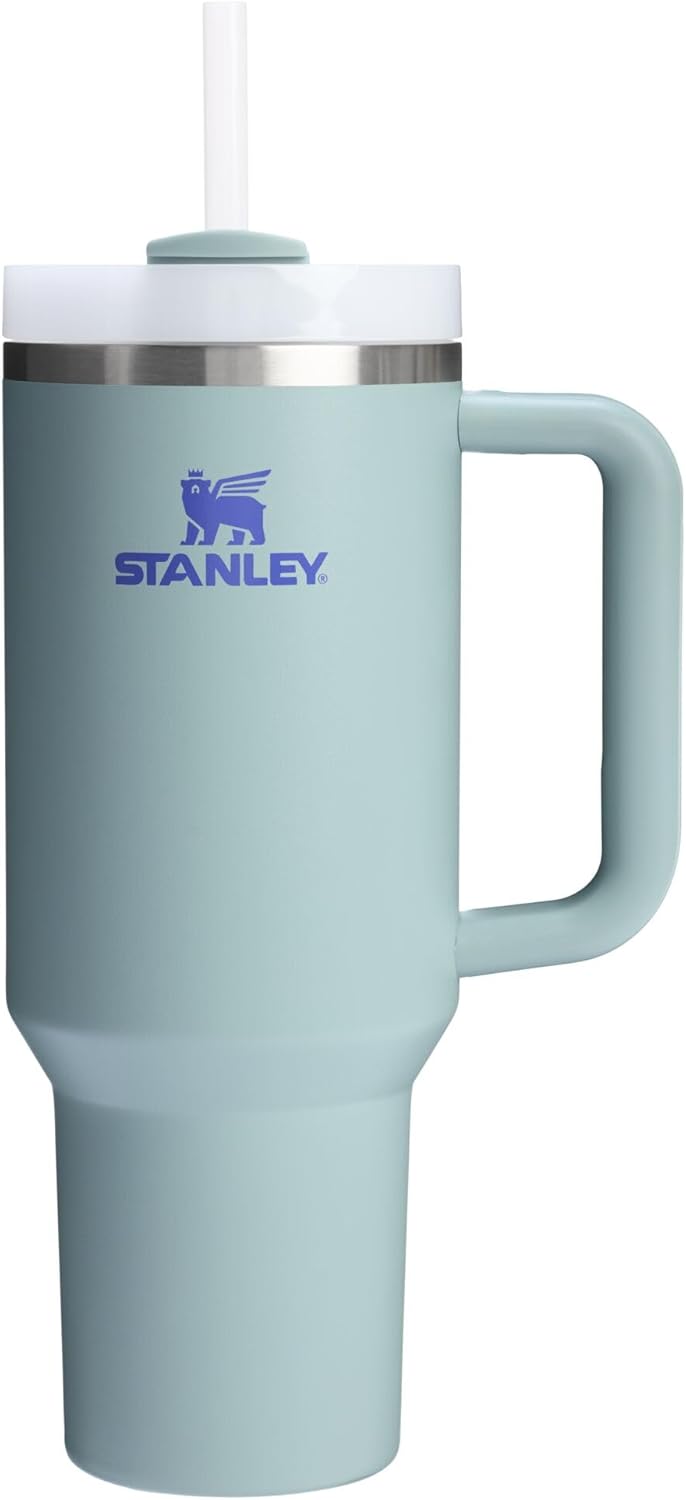 Insulated 40 oz Stainless Steel Tumbler with Handle & Straw