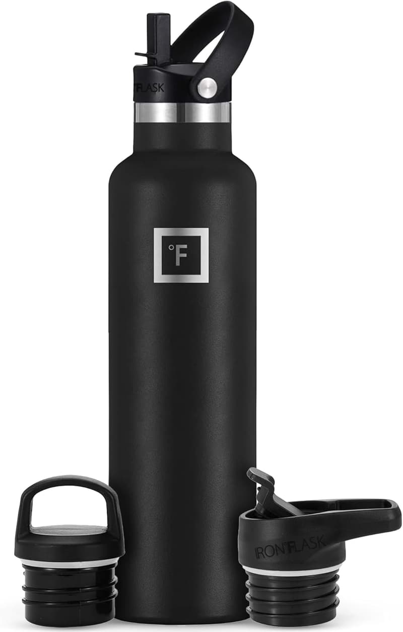 Midnight Black 24 Oz Stainless Steel Vacuum Insulated Water Bottle