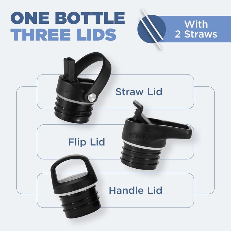 Midnight Black 24 Oz Stainless Steel Vacuum Insulated Water Bottle