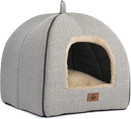Indoor Cat Cave Bed with Washable Pillow for Small to Medium Cats