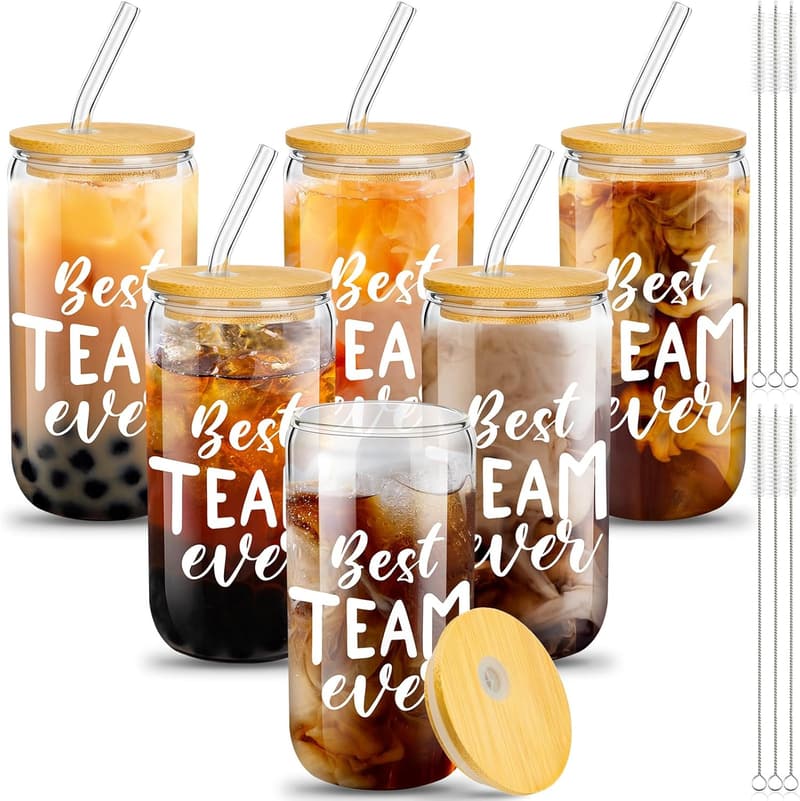 Employee Appreciation Gifts: 6 Can-Shaped Thank You Glasses Set