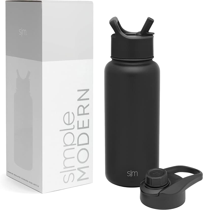 32oz Vacuum Insulated Stainless Steel Sports Water Bottle - Midnight Black