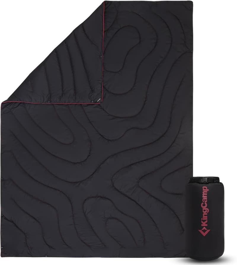 Packable Weatherproof Ultralight Camping Blanket (Black)