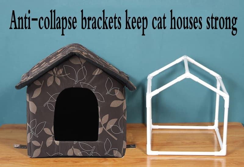 Waterproof Outdoor Cat House - Medium Brown Shelter for Pets