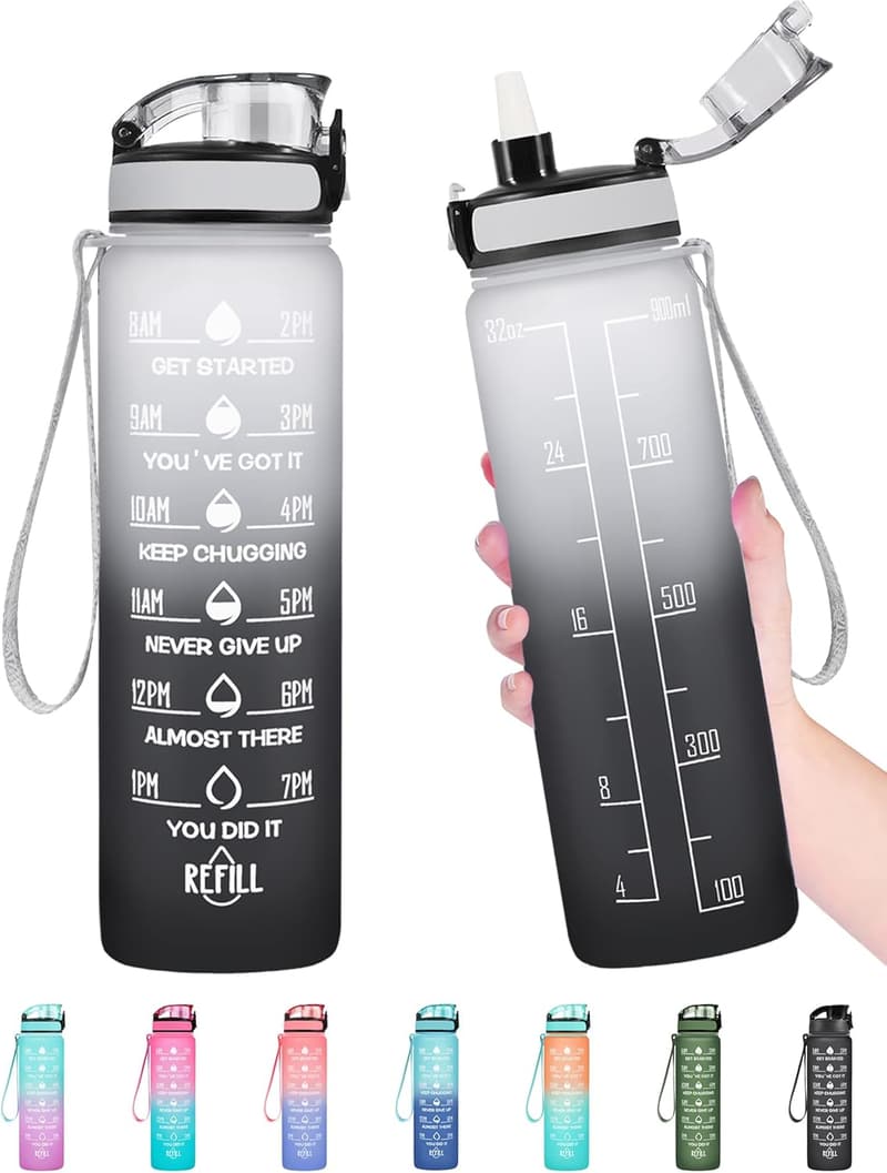 Leakproof BPA-Free Motivational Water Bottle for Sports