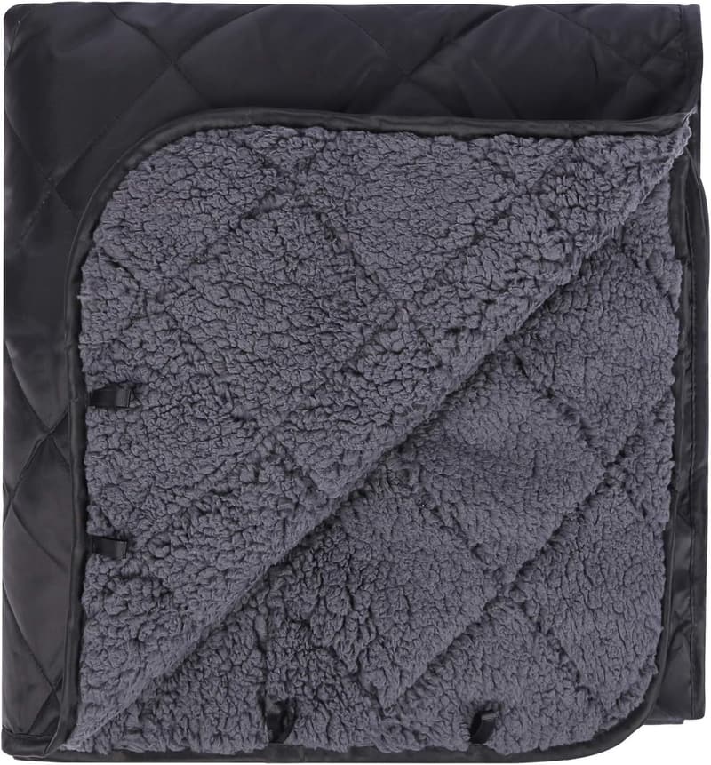Large Sherpa Lined Camping Blanket, Windproof, 59