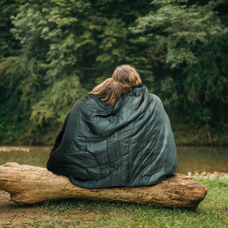 Ultralight Outdoor Camping Blanket with Sherpa Lining, 78
