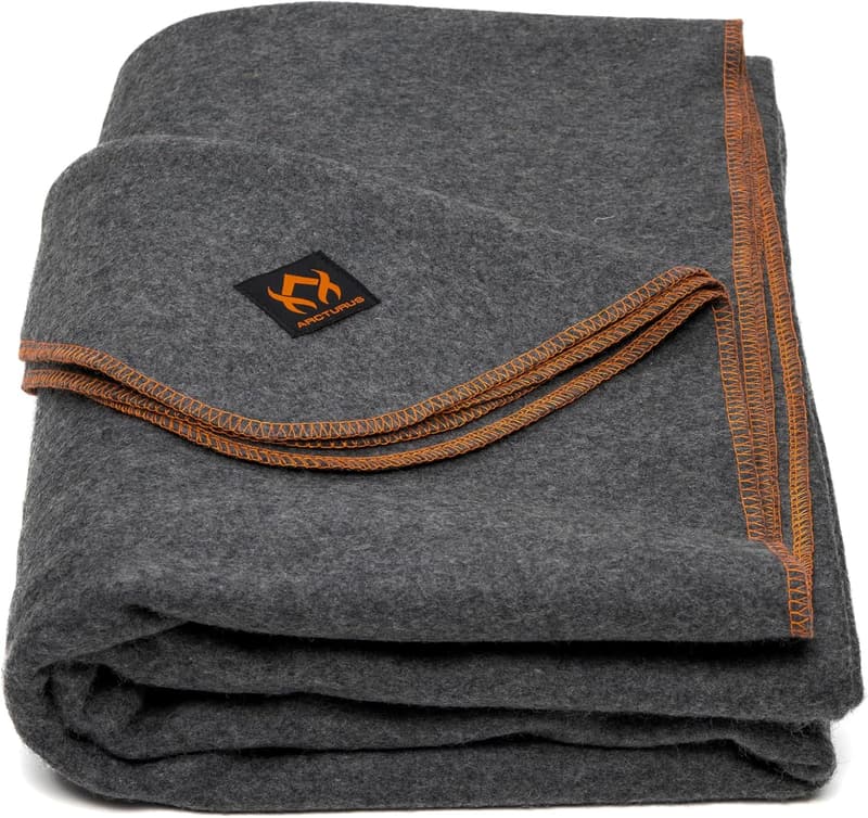 Outdoor Military Wool Blanket - Thick, Washable, 64x88 inches