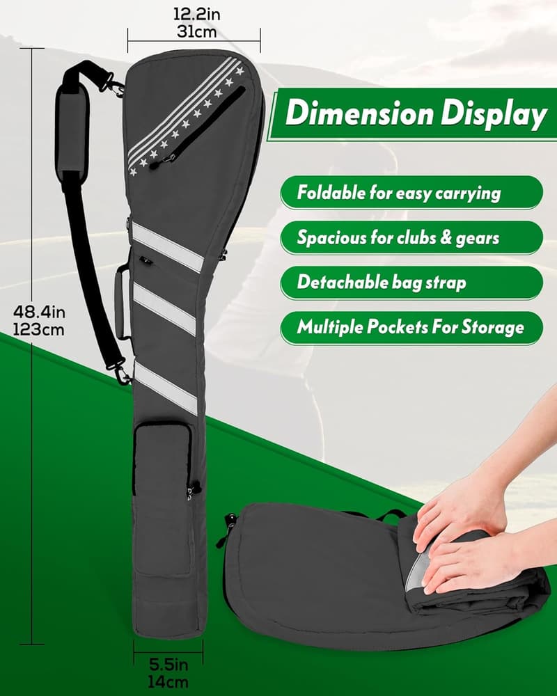 Lightweight Par 3 Golf Bag with Shoulder Strap – Foldable, Multi-Color