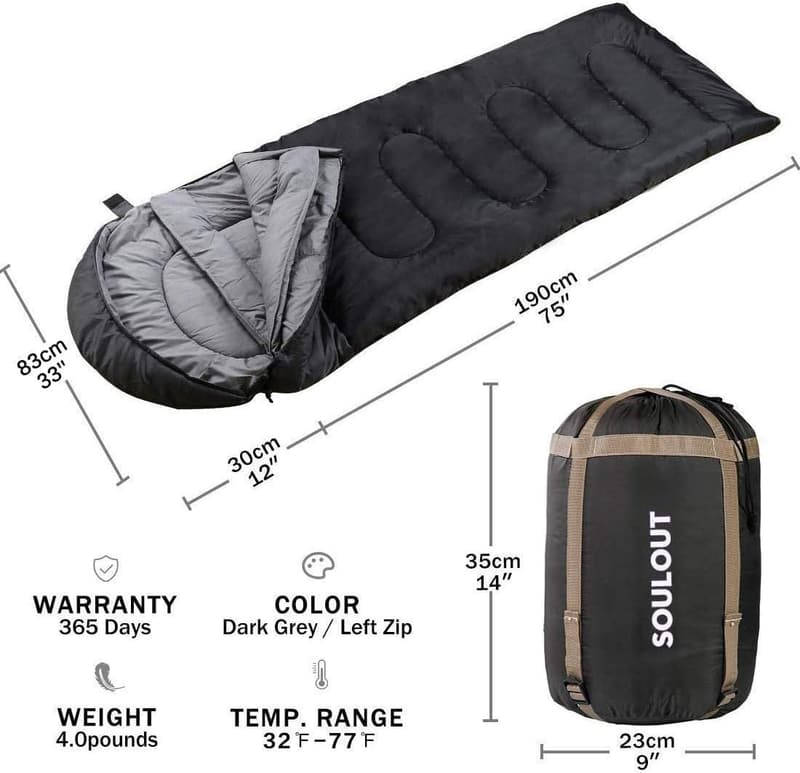 Lightweight Waterproof Sleeping Bag for Camping & Hiking