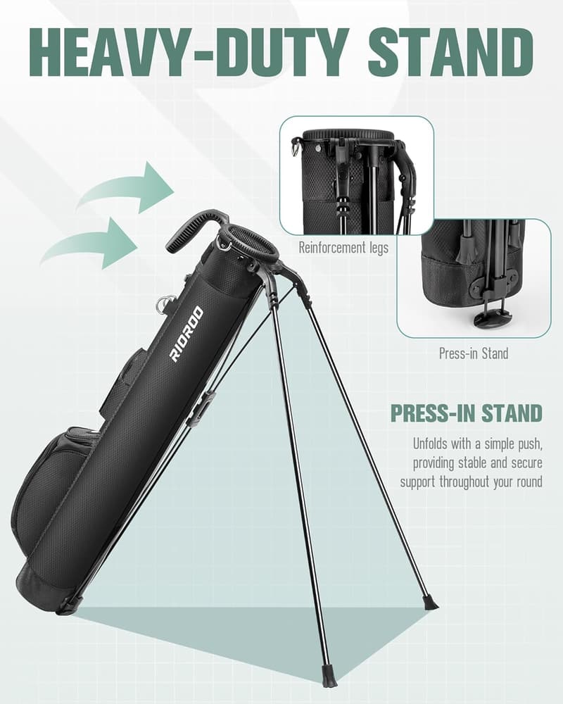 Lightweight Golf Stand Bag with Cooler Pocket & 7 Club Capacity