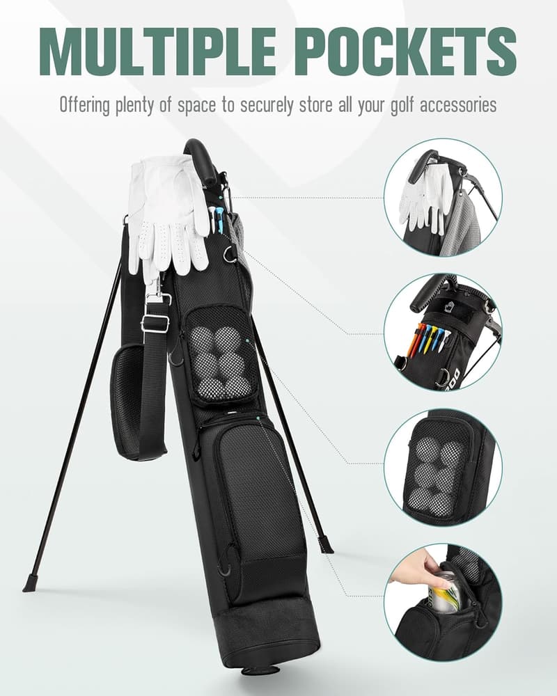 Lightweight Golf Stand Bag with Cooler Pocket & 7 Club Capacity