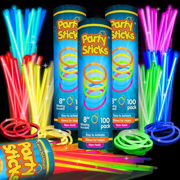 Neon Glow Sticks & Bracelets - Bulk Party Favors (300 pcs)