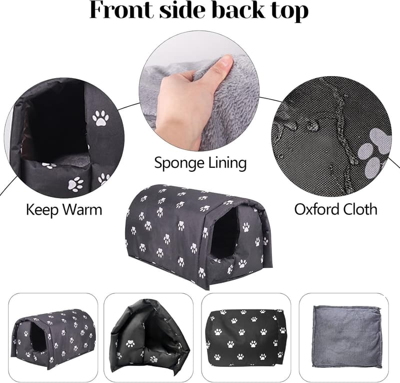 Waterproof Foldable Outdoor Cat House for Feral Cats