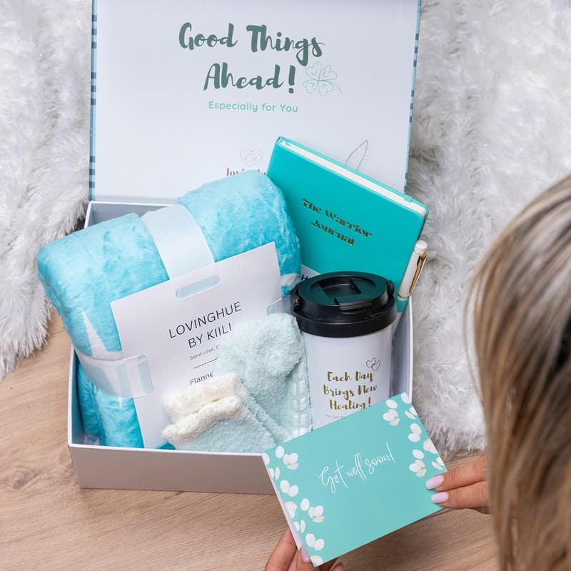 Get Well Soon Chemo Care Package for Women with Healing Blanket