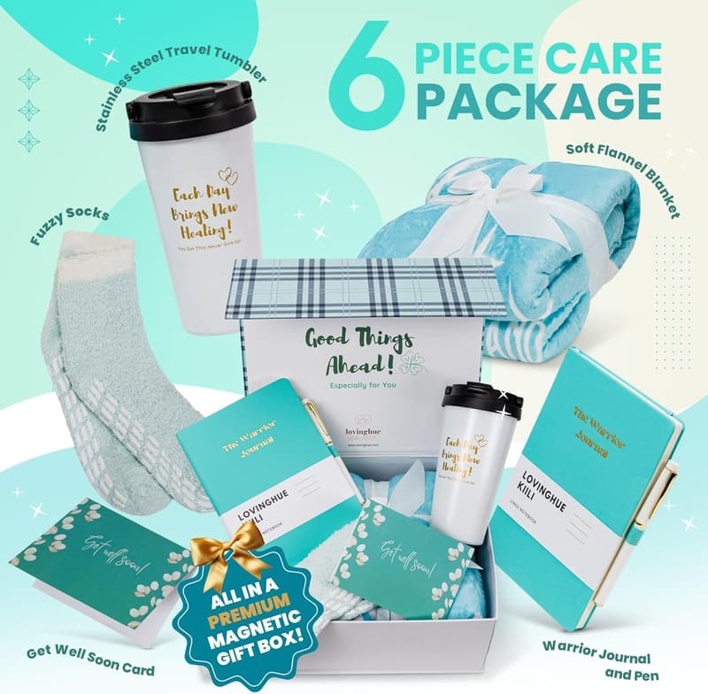 Get Well Soon Chemo Care Package for Women with Healing Blanket