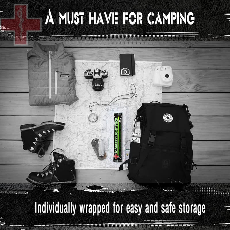 Emergency 10 Ultra Bright Green Glow Sticks for Camping