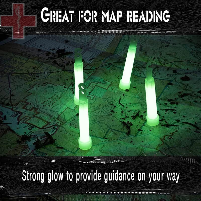 Emergency 10 Ultra Bright Green Glow Sticks for Camping