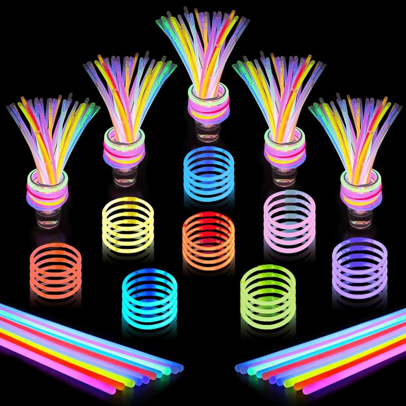 Glow Sticks Party Pack – 100 pcs 8” Glow in the Dark Supplies