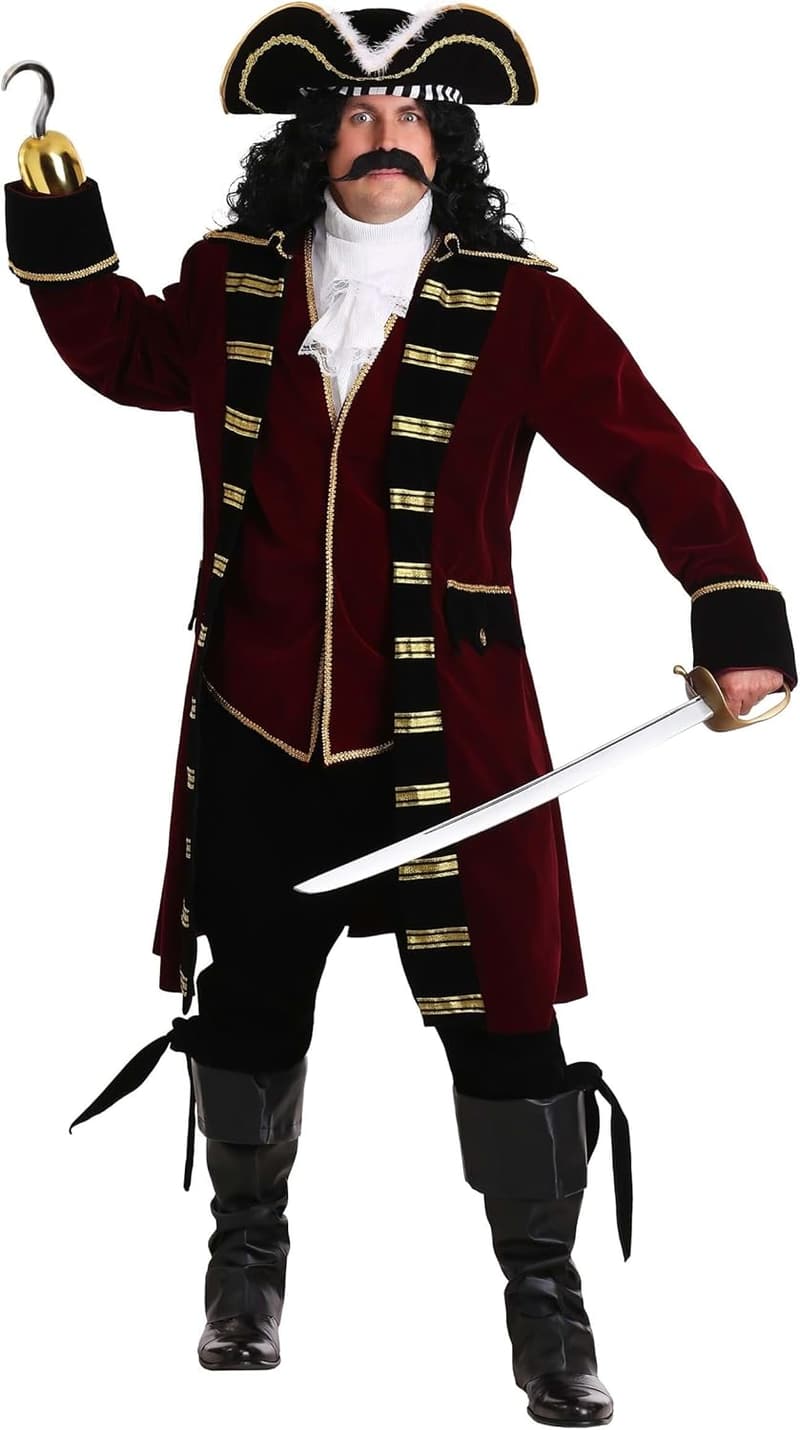 Plus Size Deluxe Captain Hook Costume (2X-6X)