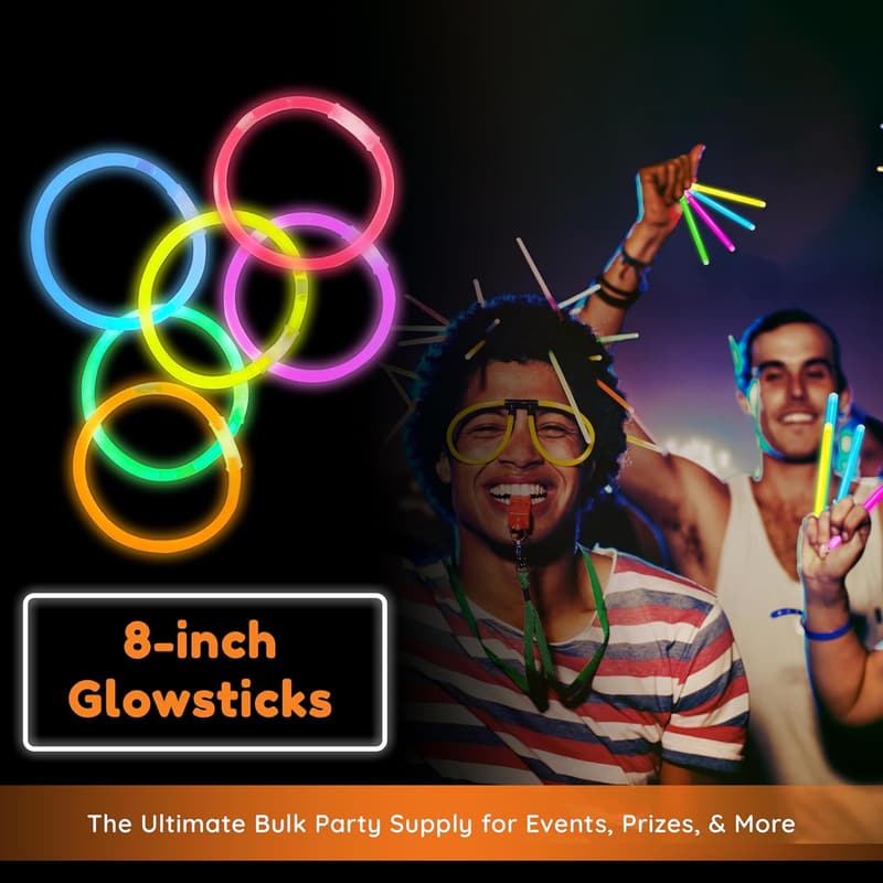 Multicolor Glowsticks Bulk Pack - 1200pcs for Parties and Events