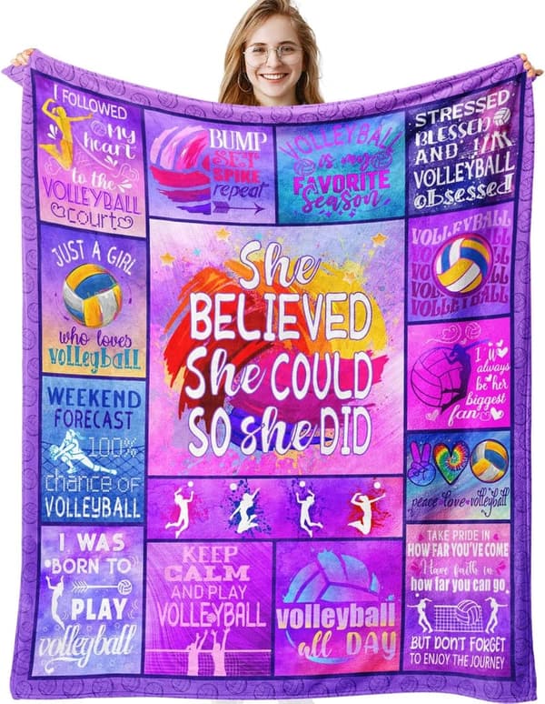 Volleyball Blanket Gift for Girls & Coaches, 50